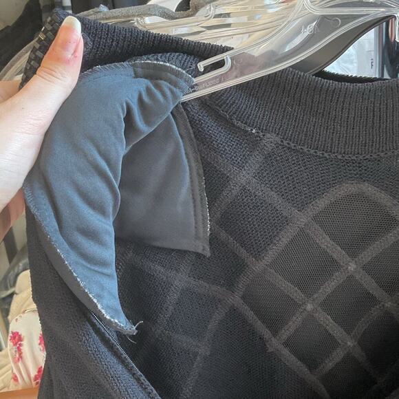 St. John Evening Black Sequin Mesh Santana Knit Sheath Dress Size 10 - Picture 9 of 10